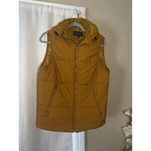Tommy Hilfiger Men's Hooded Puffer Vest Yellow XS Zippered